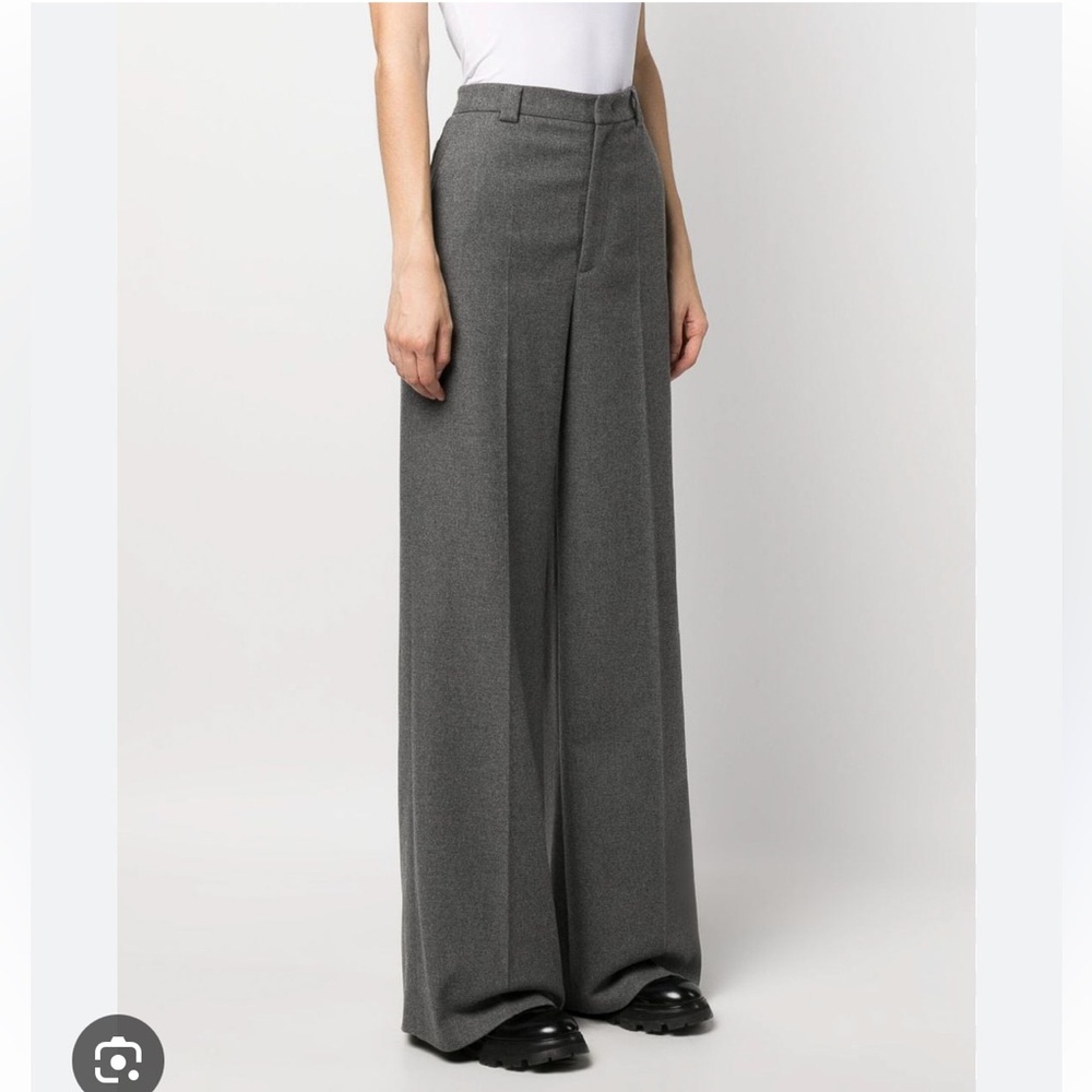 NWT RED Valentino grey wool blend high waist wide leg trousers pants, EU40/US 4